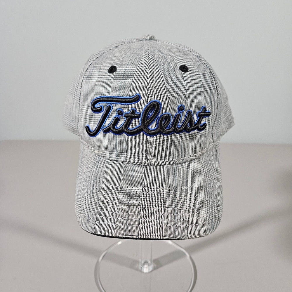 Titleist Golf Hat Men OSFA Grey Glen Plaid Adjustable Strapback Embroidered Logo